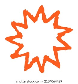 handgezeichnete Sonne mit Farbpinsel