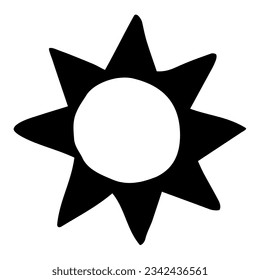 handgezeichnete Sonne mit Farbpinsel
