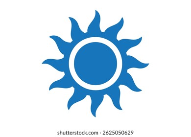 Hand drawn sun with rays flat icon
