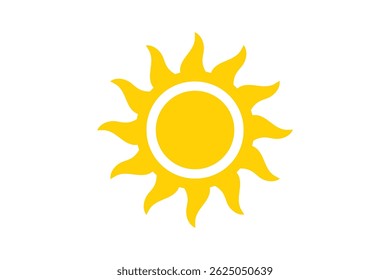 Hand drawn sun with rays flat icon