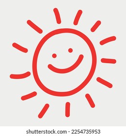 Hand drawn sun vector illustration