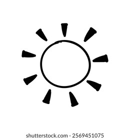 Hand Drawn Sun. Vector Illustration