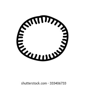 Hand drawn sun. Vector illustration.
