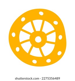 Hand drawn sun wheel flat icon. Vector illustration