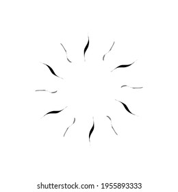 Hand drawn sunburst, doodle design explosion, firework illustration, starburst vector
