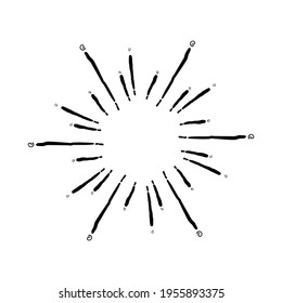 Hand drawn sunburst, doodle design starburst, explosion simple, firework vector illustration