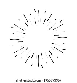 Hand drawn sunburst, doodle explosion starburst, firework icon vector illustration