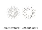 Hand drawn sunburst explosion vector illustration isolated on white background. Retro vintage design sun rays or fireworks radial elements of shine hipster arts eps vector design.
