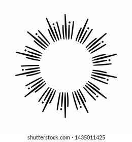 Hand drawn sunburst icon symbol vector