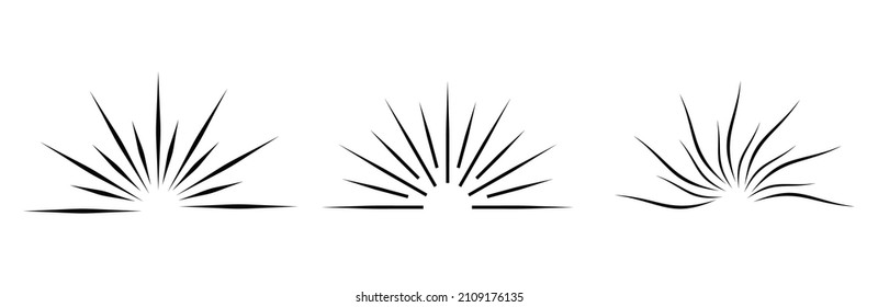 Hand drawn sunburst simple lines 