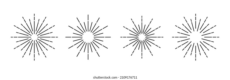 Hand drawn sunburst simple lines 