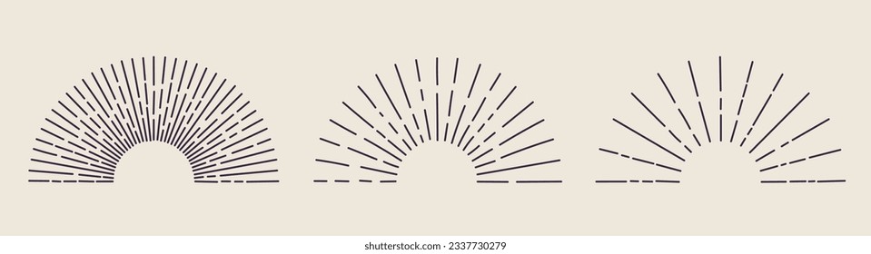 Hand drawn sunburst vector collection