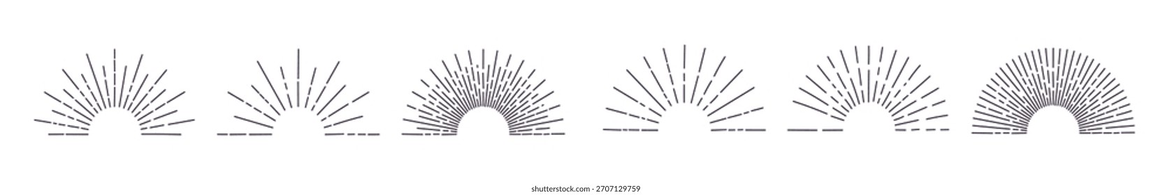 Hand drawn sunburst vector collection
