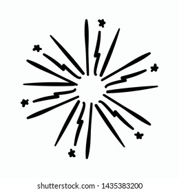 Hand drawn sunburst vector illustration