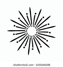 Hand drawn sunburst vector illustration