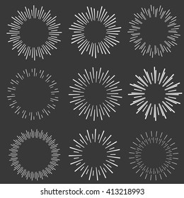 hand drawn sunbursts, vector illustration, graphic design, creative