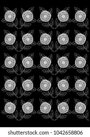 Hand drawn sunflower pattern.