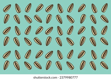 Hand drawn sunflower seeds.Vector seamless pattern