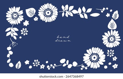 Hand drawn sunflower vector illustration. Sunflower and grass summer backgrounds. Sunflowers summer frameset.