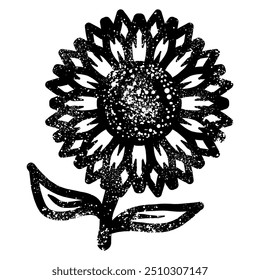  Girasoles dibujados a mano con textura grunge