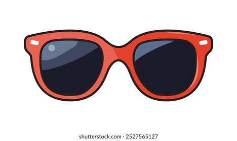 Hand drawn sunglasses icon isolated on white background.   Can be used in web design, print, textile, packaging. Vector illustration.