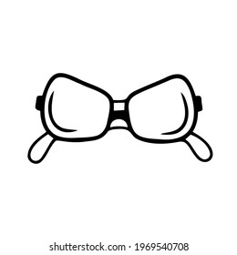 Hand drawn sunglasses isolated on a white background. Doodle, simple outline illustration. It can be used for decoration of textile, paper.