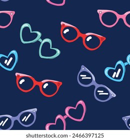 Hand Drawn sunglasses pattern seamless vector illustration