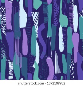 Hand drawn surface design. Artistic Memphis textured background for cards, invitations, banners and brochures. Grunge seamless pattern for wrapping paper, textile and wallpaper. Vector illustration.