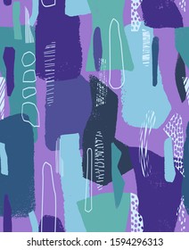 Hand drawn surface design. Artistic Memphis textured background for cards, invitations, banners and brochures. Grunge seamless pattern for wrapping paper, textile and wallpaper. Vector illustration.
