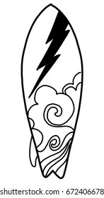 Hand Drawn Surfboard