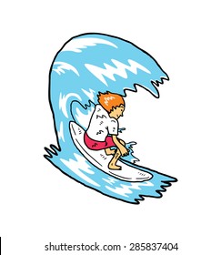 hand drawn surfer