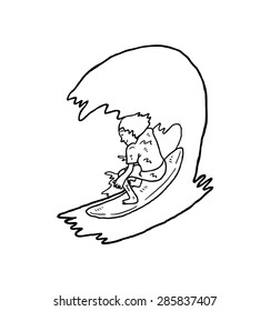 hand drawn surfer