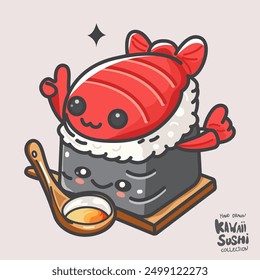 hand drawn sushi kawaii collection