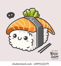 hand drawn sushi kawaii collection