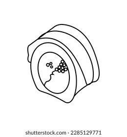 Hand Drawn Sushi Roll Abstract Illustration. Outline Icon Japanese Cuisine. Modern Simple Hand Drawn Symbol for Branding Identity, Logo, Banner, Outdoor Advertising, Web, Menu.
