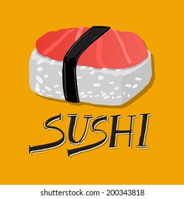 Hand drawn sushi, type