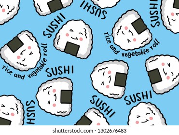 Hand drawn sushi, vector illustration
