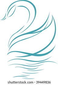 Hand drawn swan