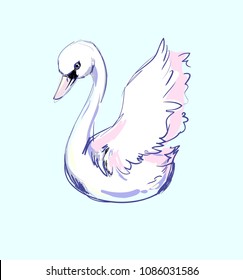 Hand Drawn Swan Vector illustration