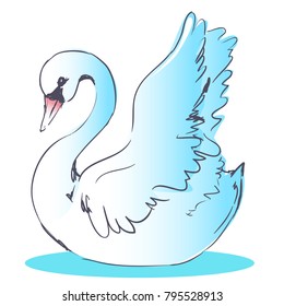 Hand Drawn Swan Vector Illustration