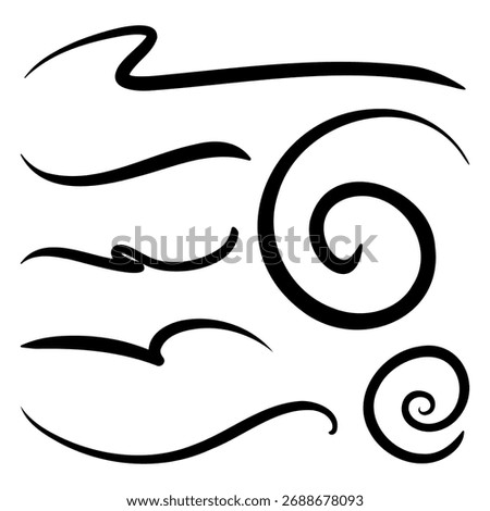 Hand Drawn Swash Calligraphy Underline Doodle Set for Text Decoration and Signature Element