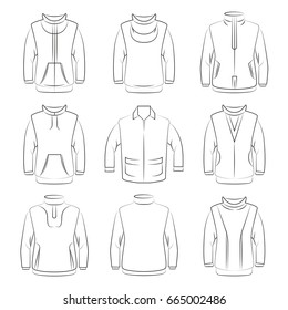 hand drawn sweatshirt,  jacket icons