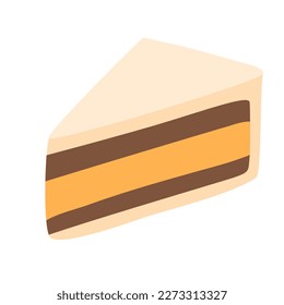 hand drawn Sweet cake slice vanilla
