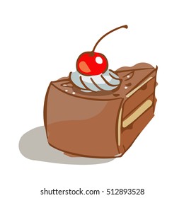 Hand drawn sweet doodle dessert. Element for your design. Vector sketch illustration.