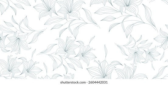 Hand drawn Sweet flower Vine seamless pattern. soft pastel colors seamless pattern Vector Illustration, Design for fashion, fabric, textile, wallpaper, wrapping and all print