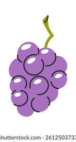 Hand drawn sweet grapes bunch