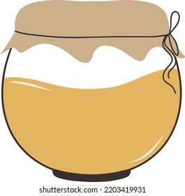 Hand Drawn Sweet Honey Pot Cartoon Vector