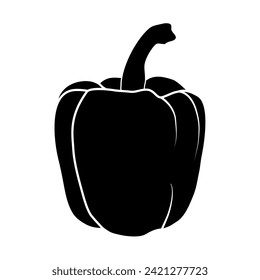 Hand drawn  sweet pepper. big bell pepper for salad, cartoon illustration, isolated object on white background, vector illustration EPS 10.