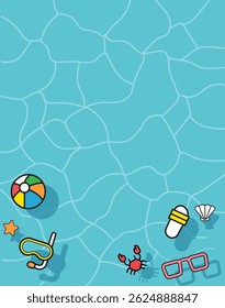 Fondo de piscina dibujado a mano
