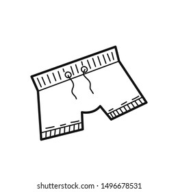 Hand drawn Swimming Trunks isolated on a white. Vector illustration.